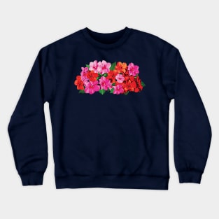 Pink and Red Impatiens Crewneck Sweatshirt